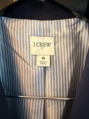 J.Crew Blue Striped lined navy blazer